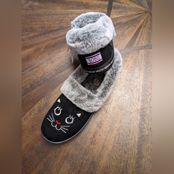 Skechers BOBS Women’s Cat Slippers size 9 Lined Slip-On Cozy House Shoes - Picture 5 of 9